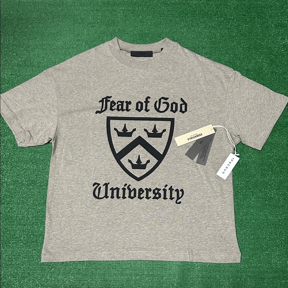 Fear of god university heather gray tee size XS